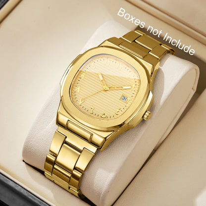 Square Dial Luxury Quartz Watch for Men