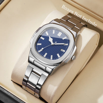 Square Dial Luxury Quartz Watch for Men